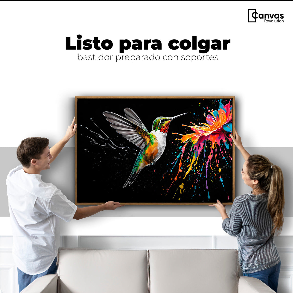 Cuadros Decorativos Canvas Revolution | Colibri Luminoso | Colgar
