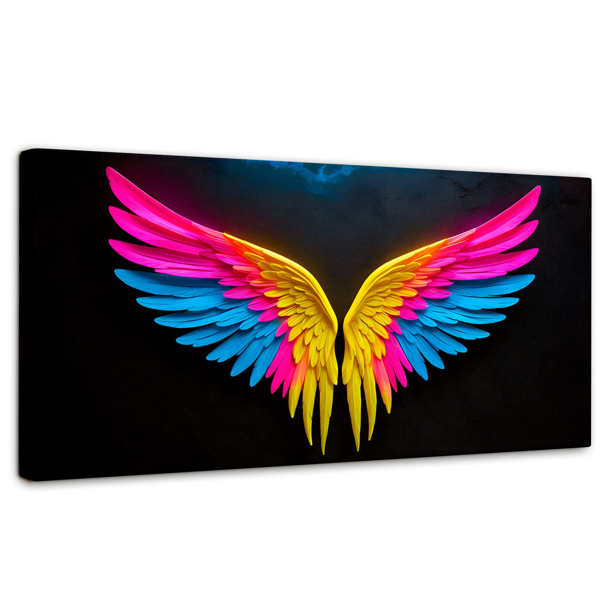 Cuadros Decorativos Canvas Revolution | Alas Angel Neon | Panoramico | Portada | Marco SinMarco