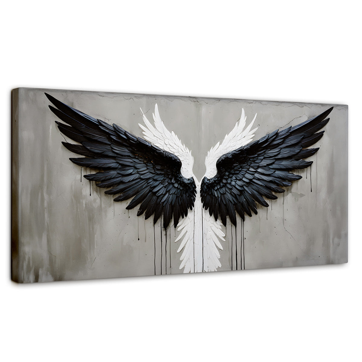 Cuadros Decorativos Canvas Revolution | Alas Angel Oscuro | Panoramico | Portada | Marco SinMarco