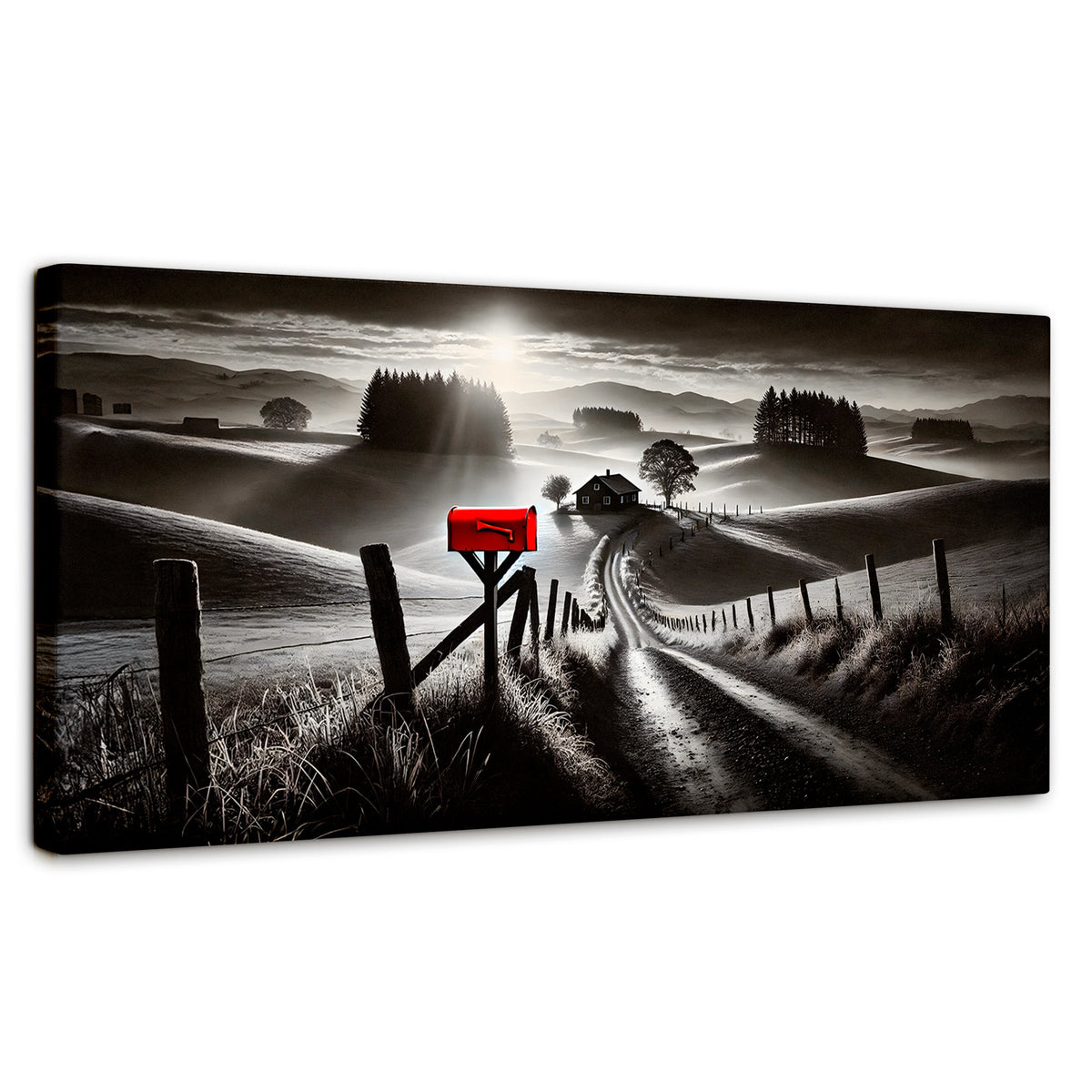 Cuadros Decorativos Canvas Revolution | Buzon En La Pradera | Panoramico | Portada | Marco SinMarco