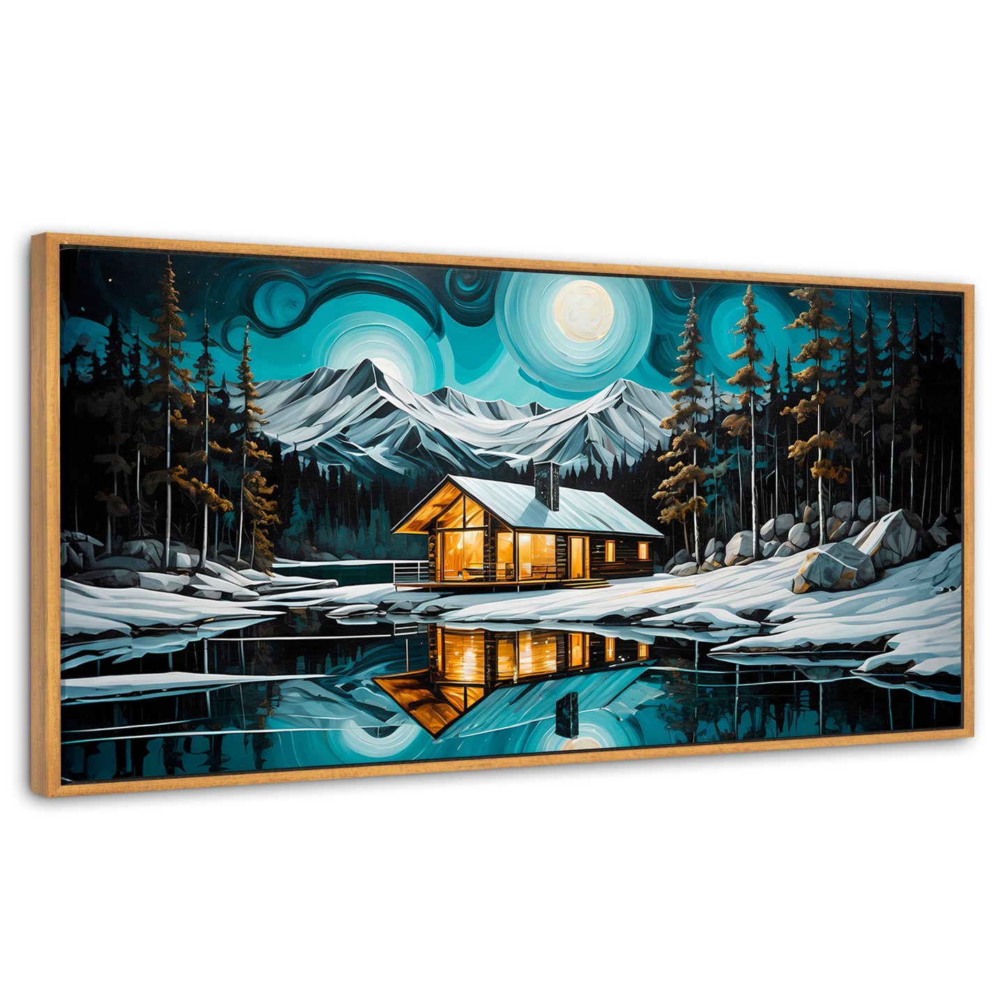 Cuadros Decorativos Canvas Revolution | Cabana Y Reflejo | Panoramico | Portada