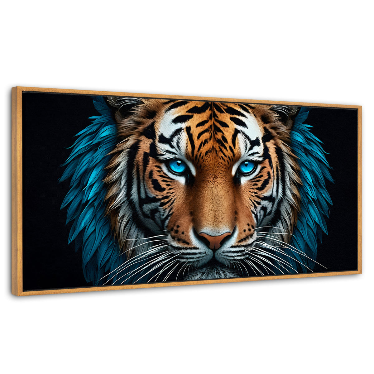 Cuadros Decorativos Canvas Revolution | Mirada Azul Salvaje | Panoramico | Portada | Marco Madera