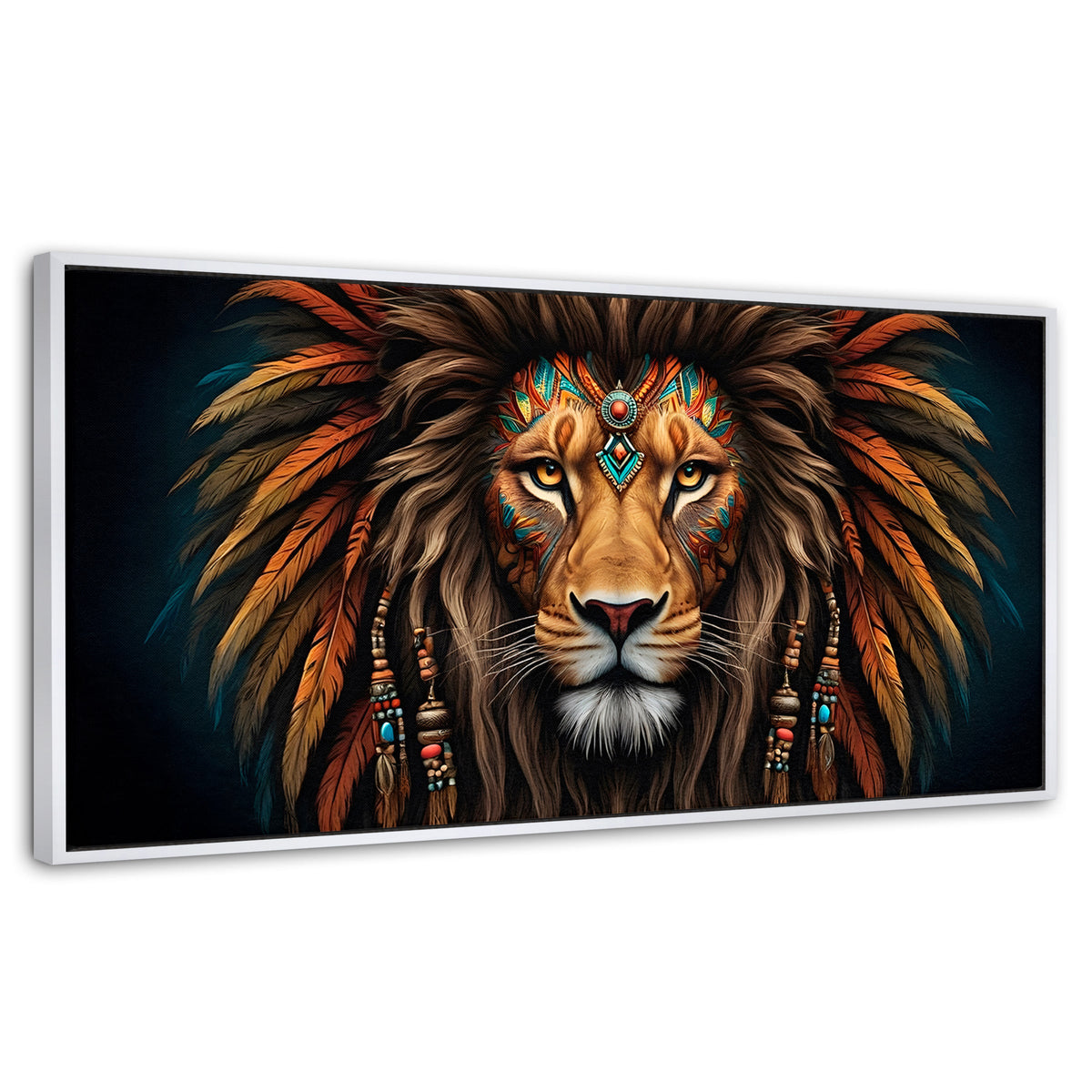 Cuadros Decorativos Canvas Revolution | Realeza Salvaje | Panoramico | Portada | Marco Blanco
