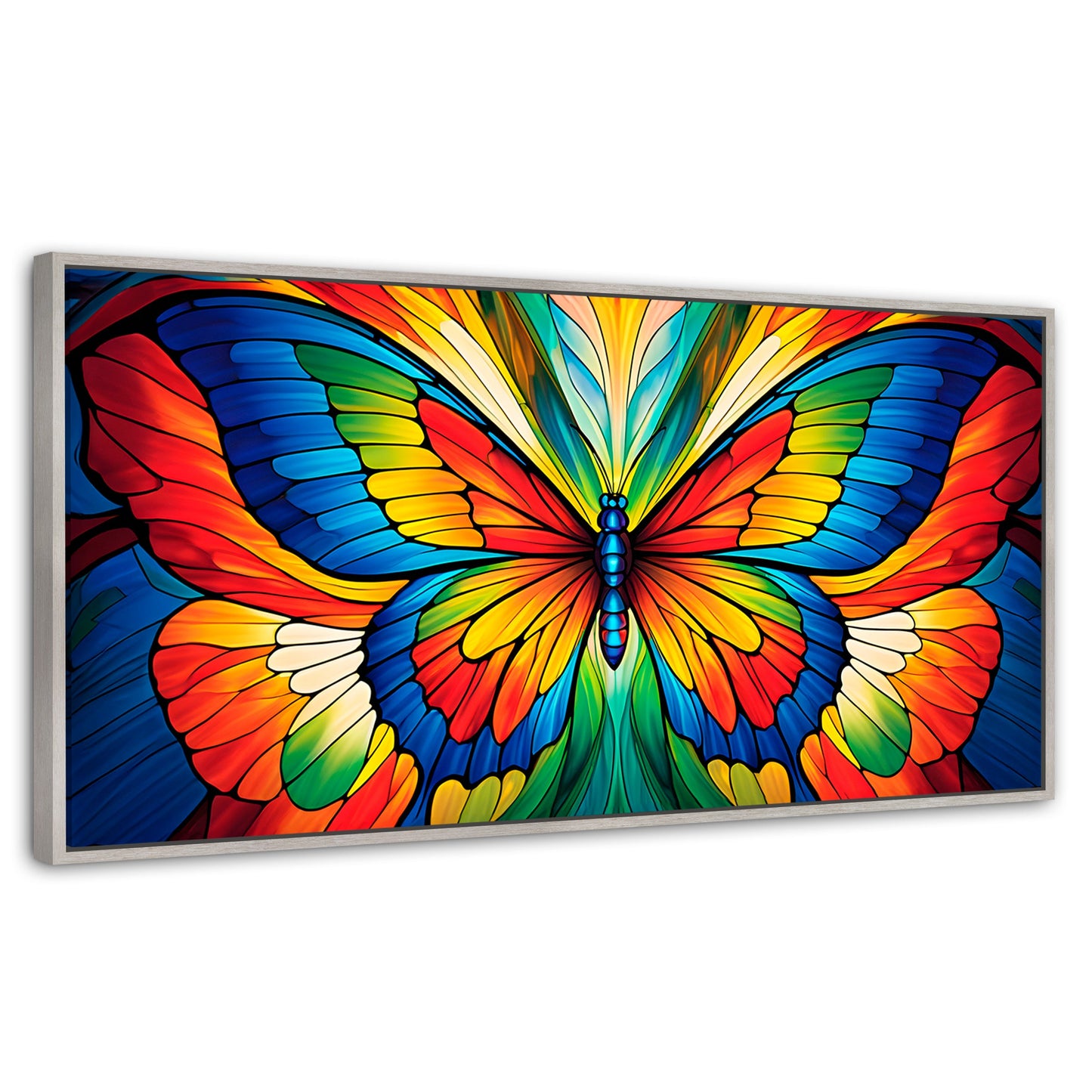 Cuadros Decorativos Canvas Revolution | Vuelo Fragmentado | Panoramico | Portada | Marco Blanco