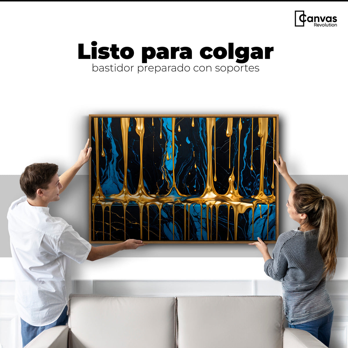 Cuadros Decorativos Canvas Revolution | Abstraccion Azul | Colgar
