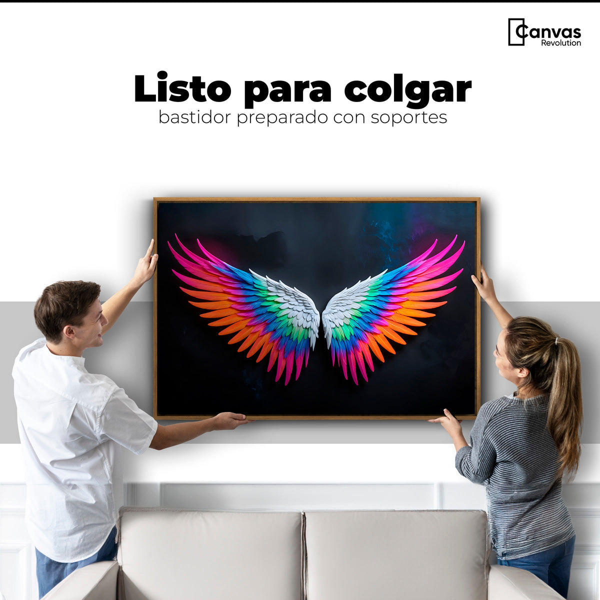 Cuadros Decorativos Canvas Revolution | Alas Angel Pureza | Colgar