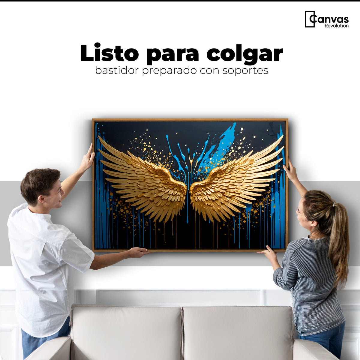 Cuadros Decorativos Canvas Revolution | Alas Oro Splash | Colgar