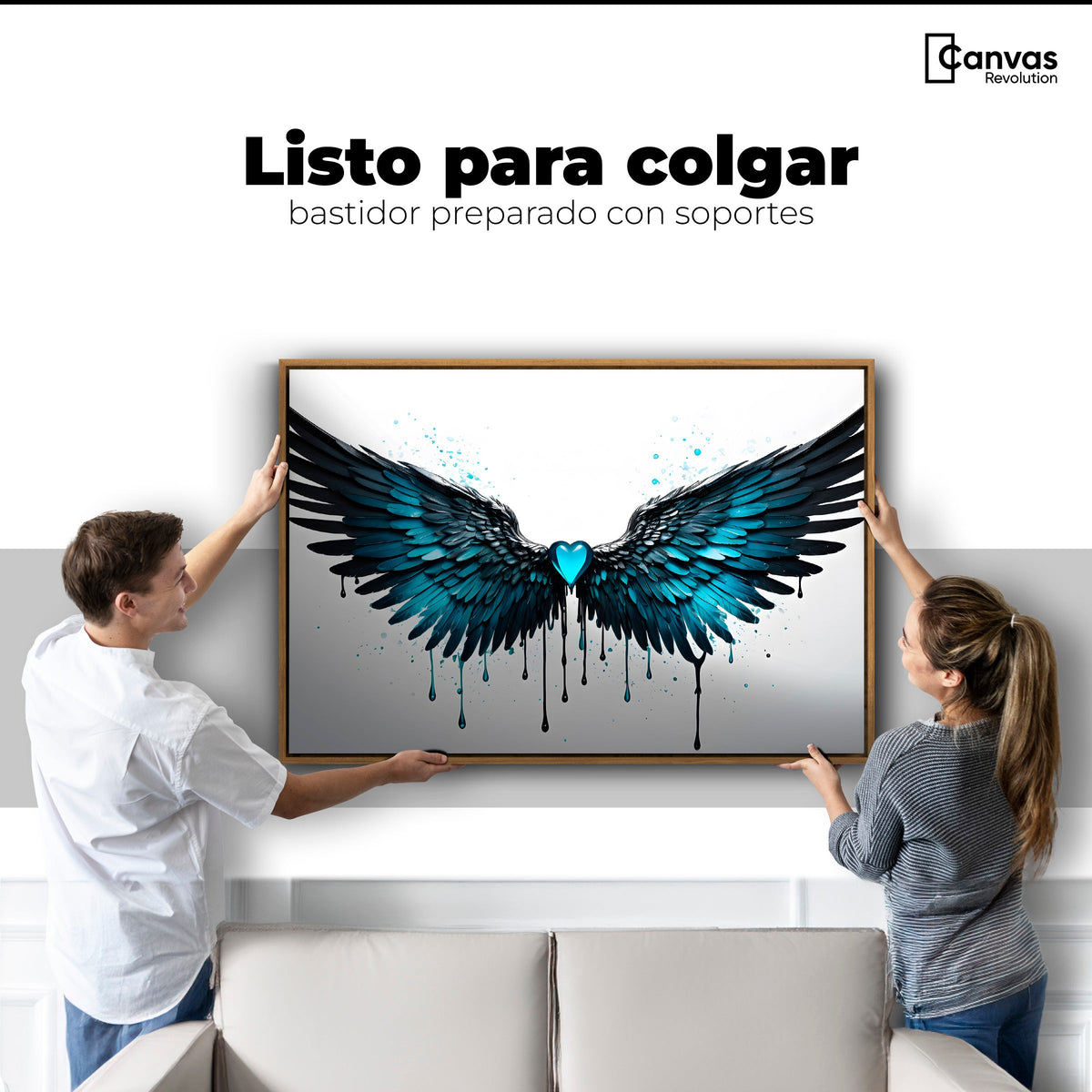 Cuadros Decorativos Canvas Revolution | Alas Piedra Angel | Colgar