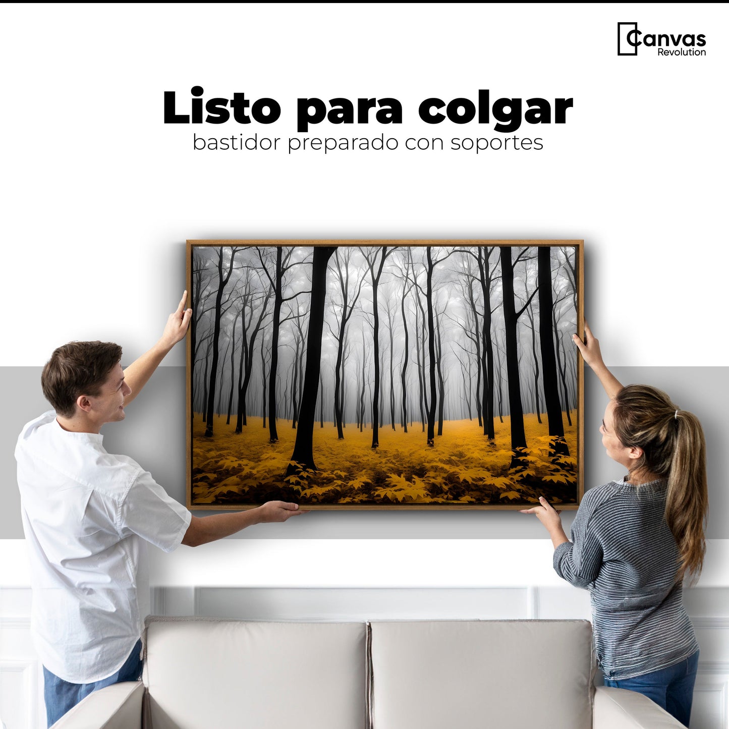 Cuadros Decorativos Canvas Revolution | Amarillo Natural | Colgar
