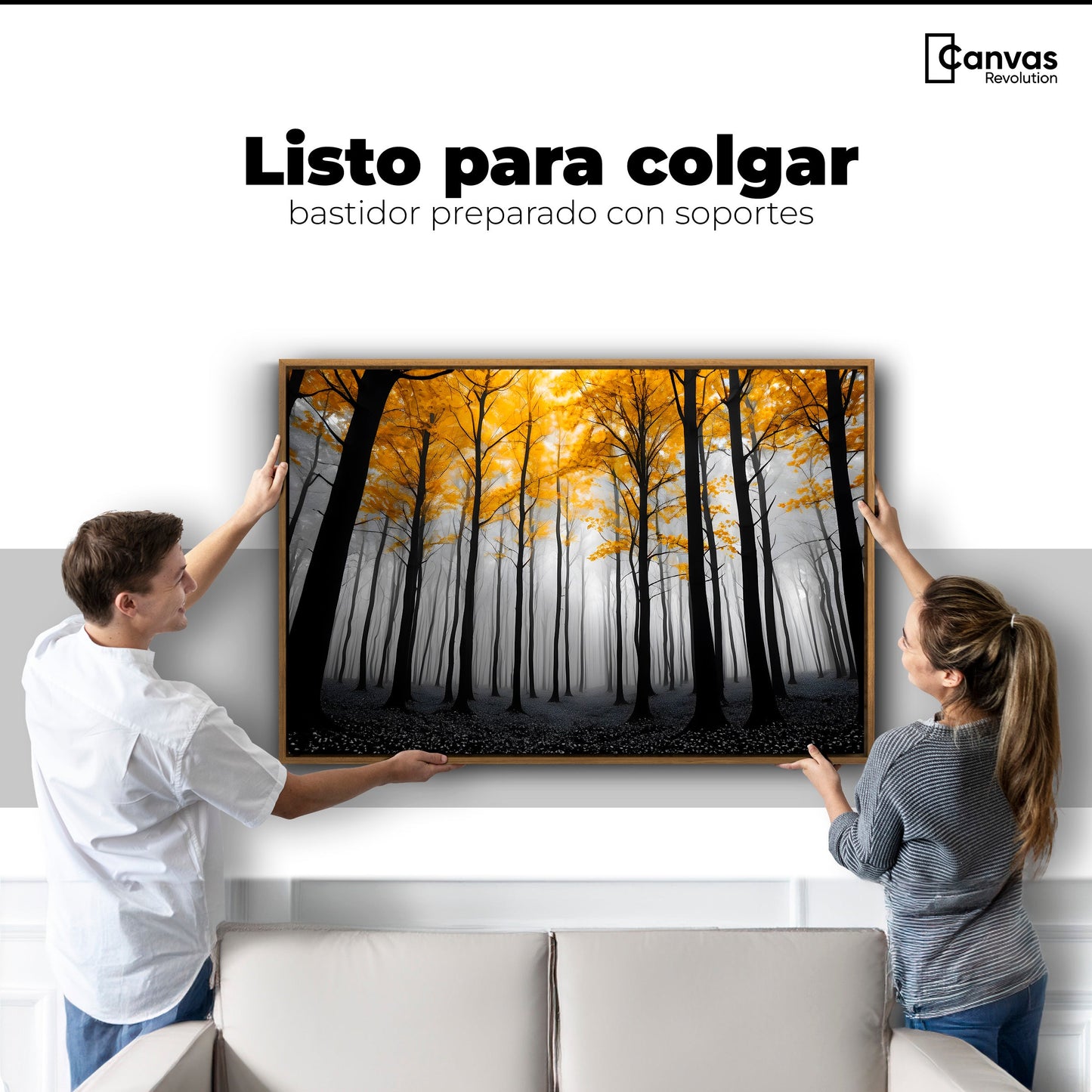 Cuadros Decorativos Canvas Revolution | Amarillo Silente | Colgar