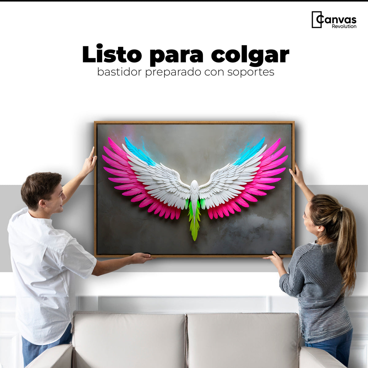 Cuadros Decorativos Canvas Revolution | Angel Alas De Luz | Colgar