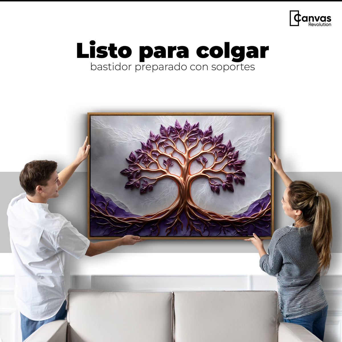 Cuadros Decorativos Canvas Revolution | Arbol Vida Lavanda | Colgar