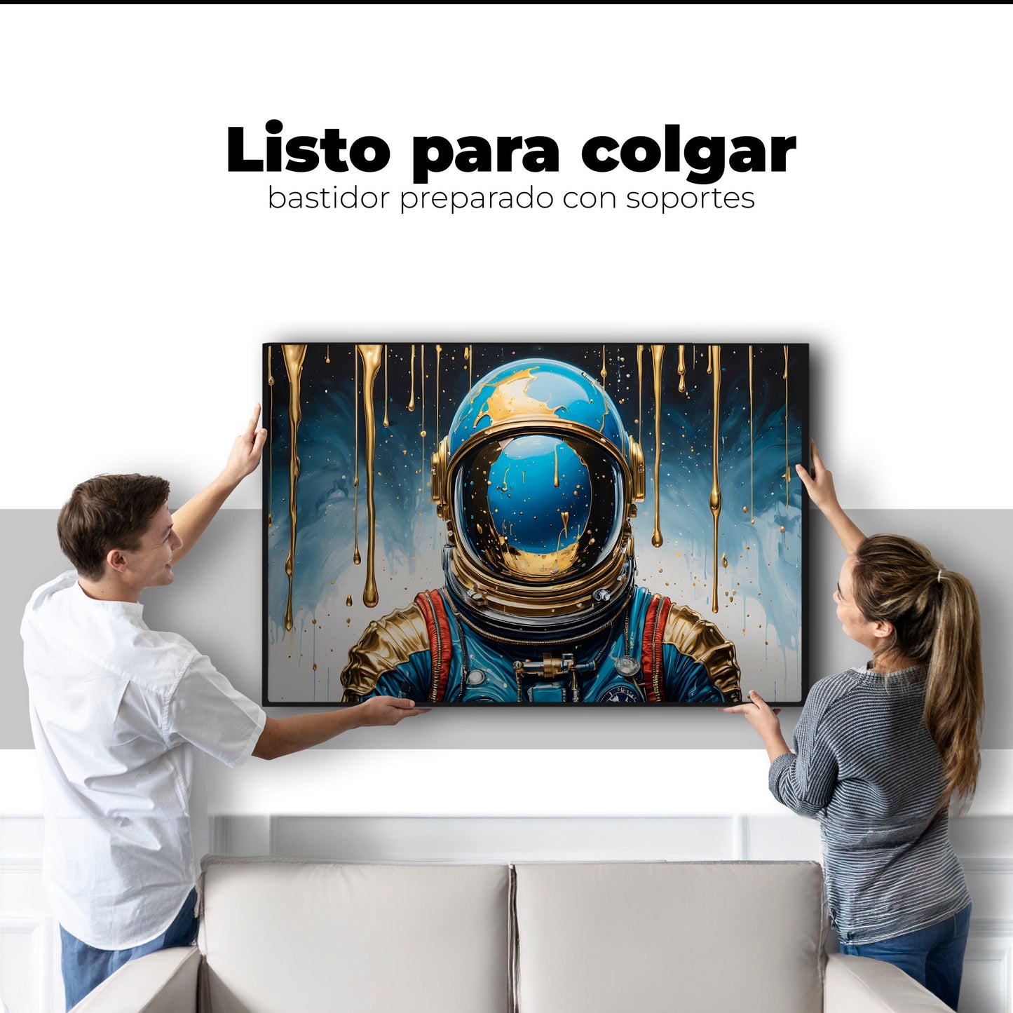 Cuadros Decorativos Canvas Revolution | Astronauta Azul | Colgar