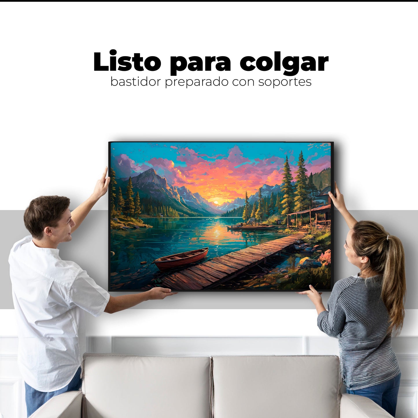 Cuadros Decorativos Canvas Revolution | Atardecer Brillante | Colgar