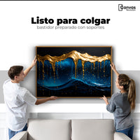Cuadros Decorativos Canvas Revolution | Azul Dorado | Colgar