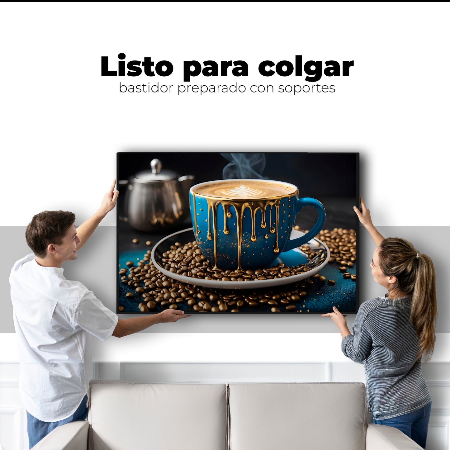 Cuadros Decorativos Canvas Revolution | Cafe Azul Celestial | Colgar