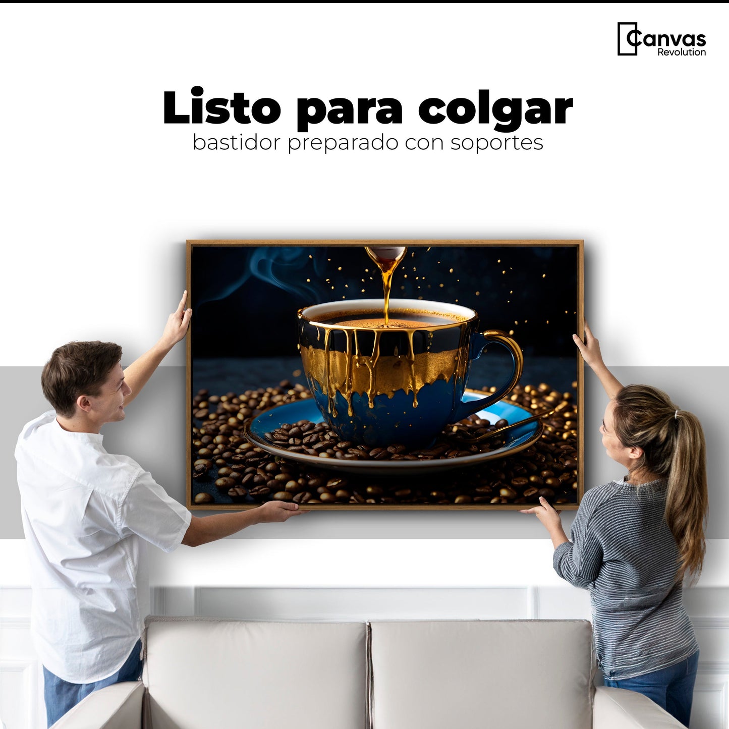 Cuadros Decorativos Canvas Revolution | Cafe Azul Zafiro | Colgar