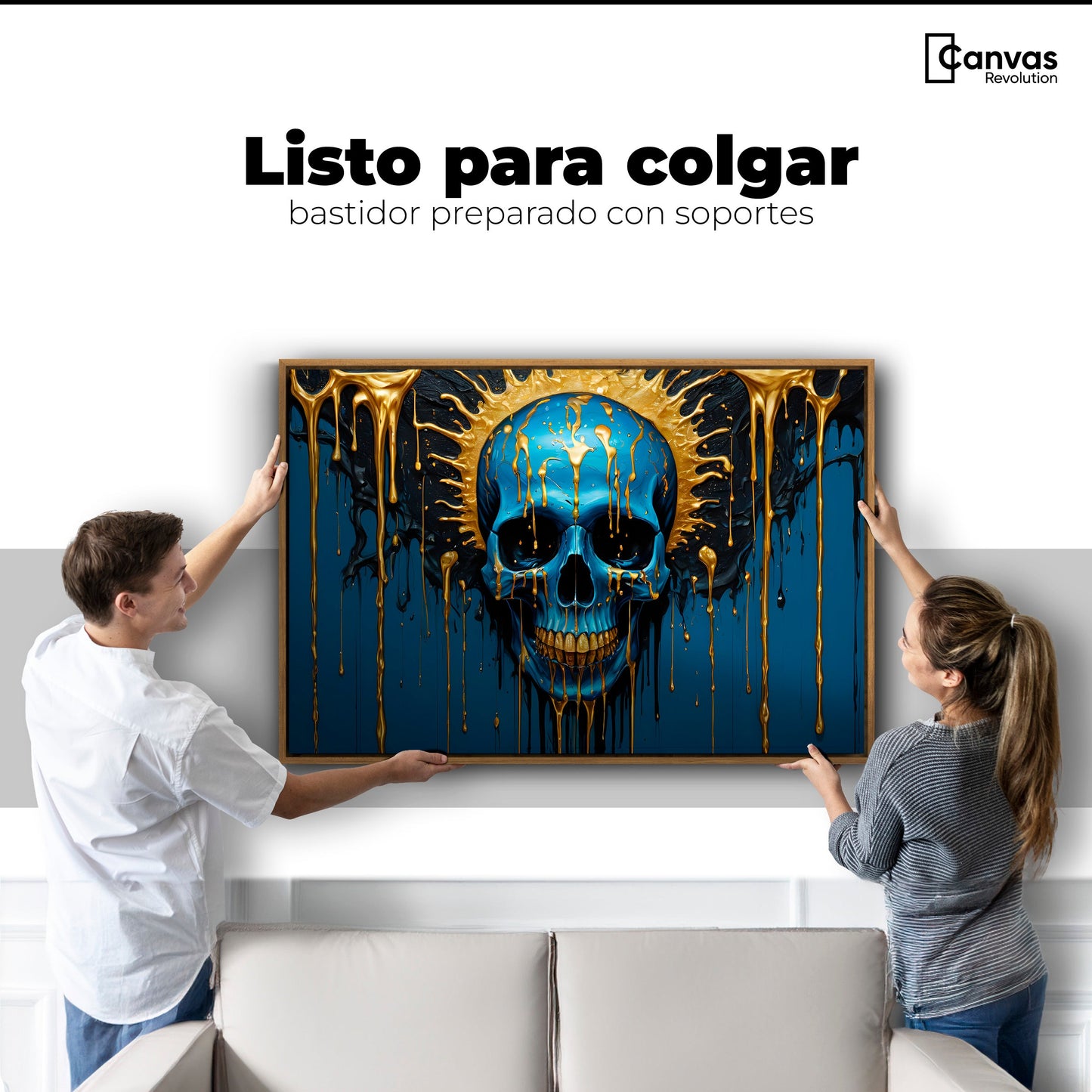 Cuadros Decorativos Canvas Revolution | Calavera Zafiro | Colgar