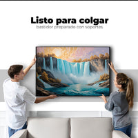 Cuadros Decorativos Canvas Revolution | Cascada Dorada Sol | Colgar