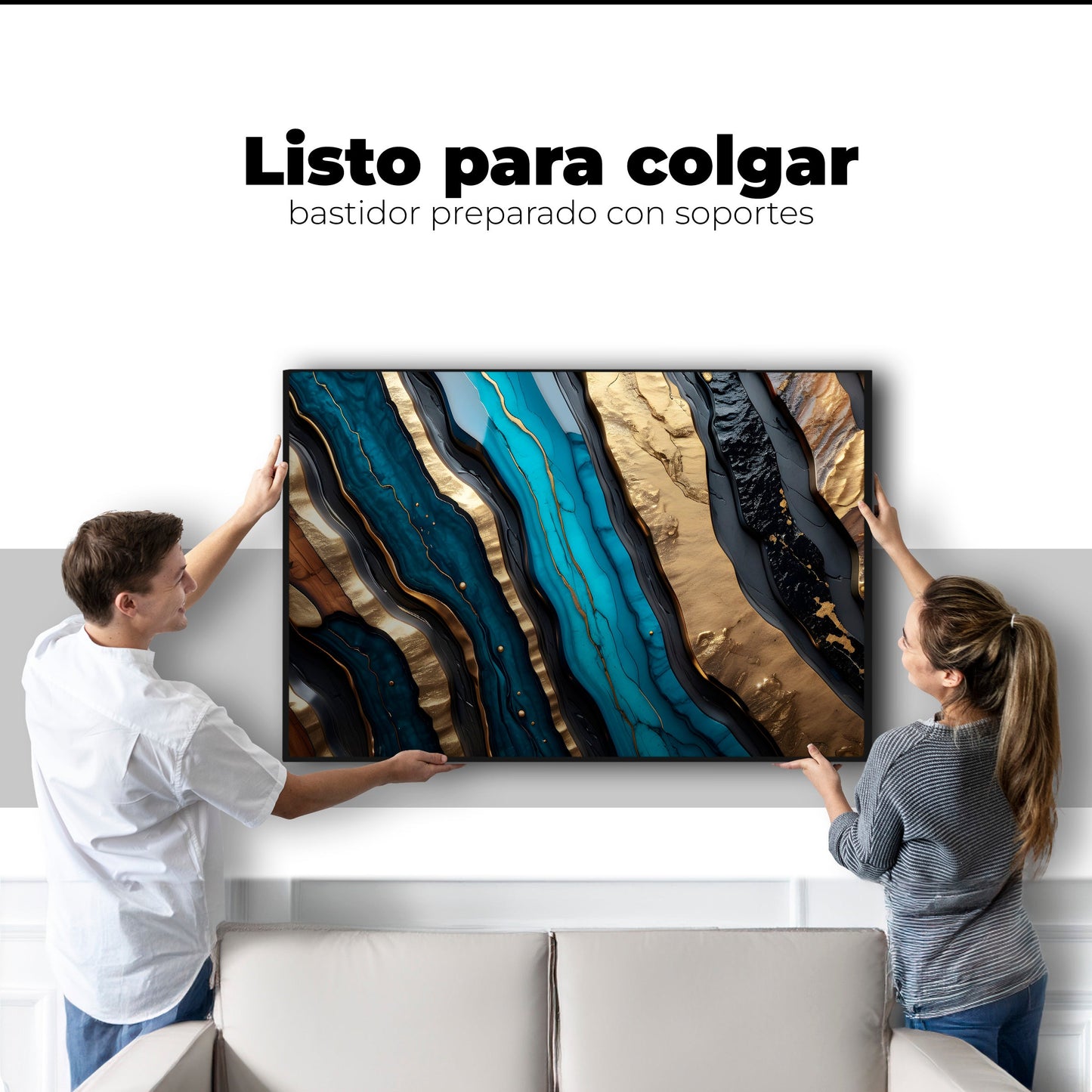 Cuadros Decorativos Canvas Revolution | Cascadas Turquezas | Colgar