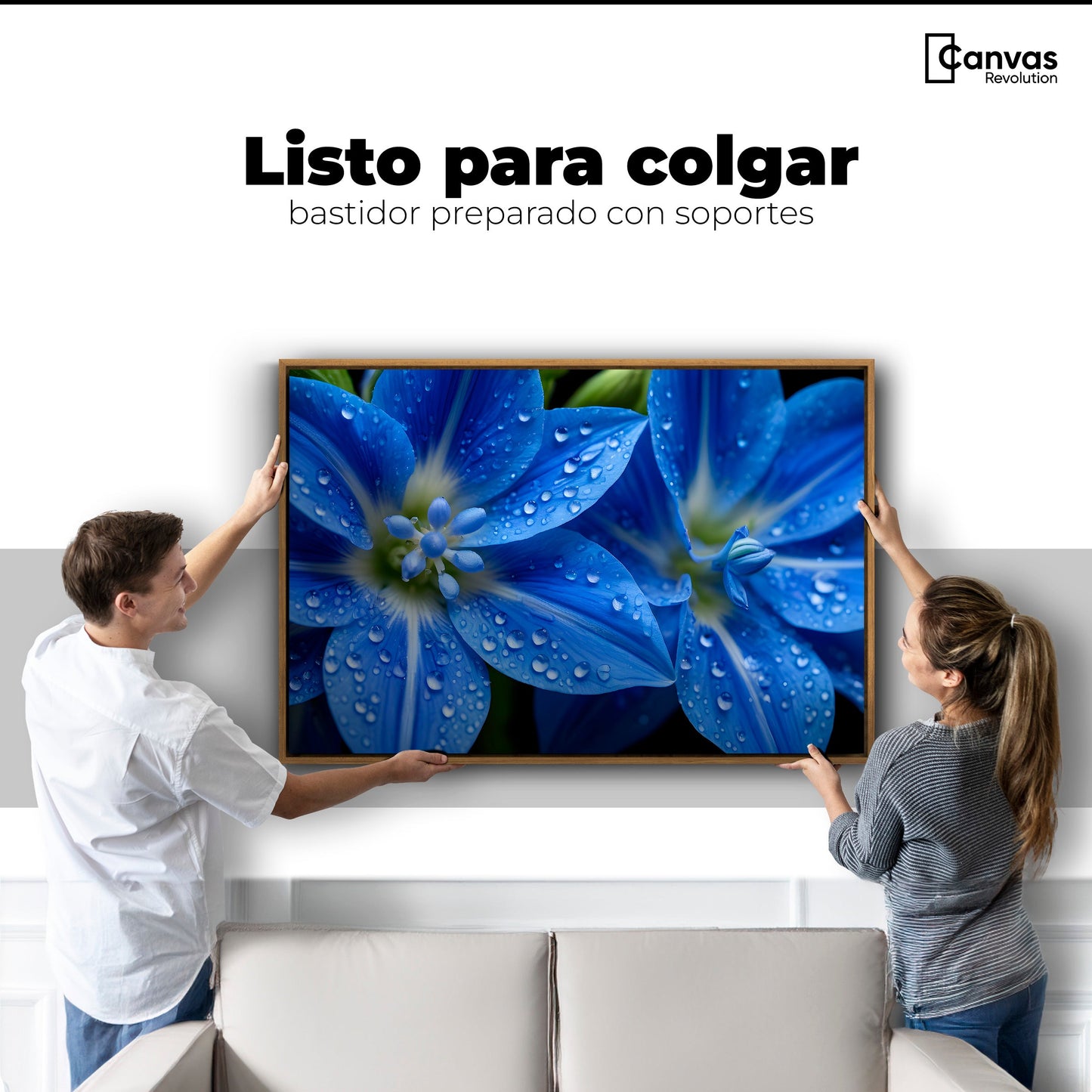 Cuadros Decorativos Canvas Revolution | Delphinium Azul | Colgar