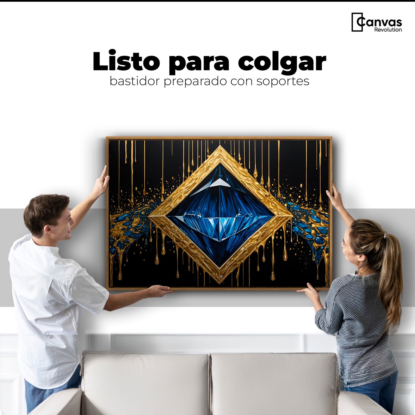Cuadros Decorativos Canvas Revolution | Diamante Zafiro | Colgar