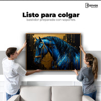 Cuadros Decorativos Canvas Revolution | Elegancia Azul Oro | Colgar