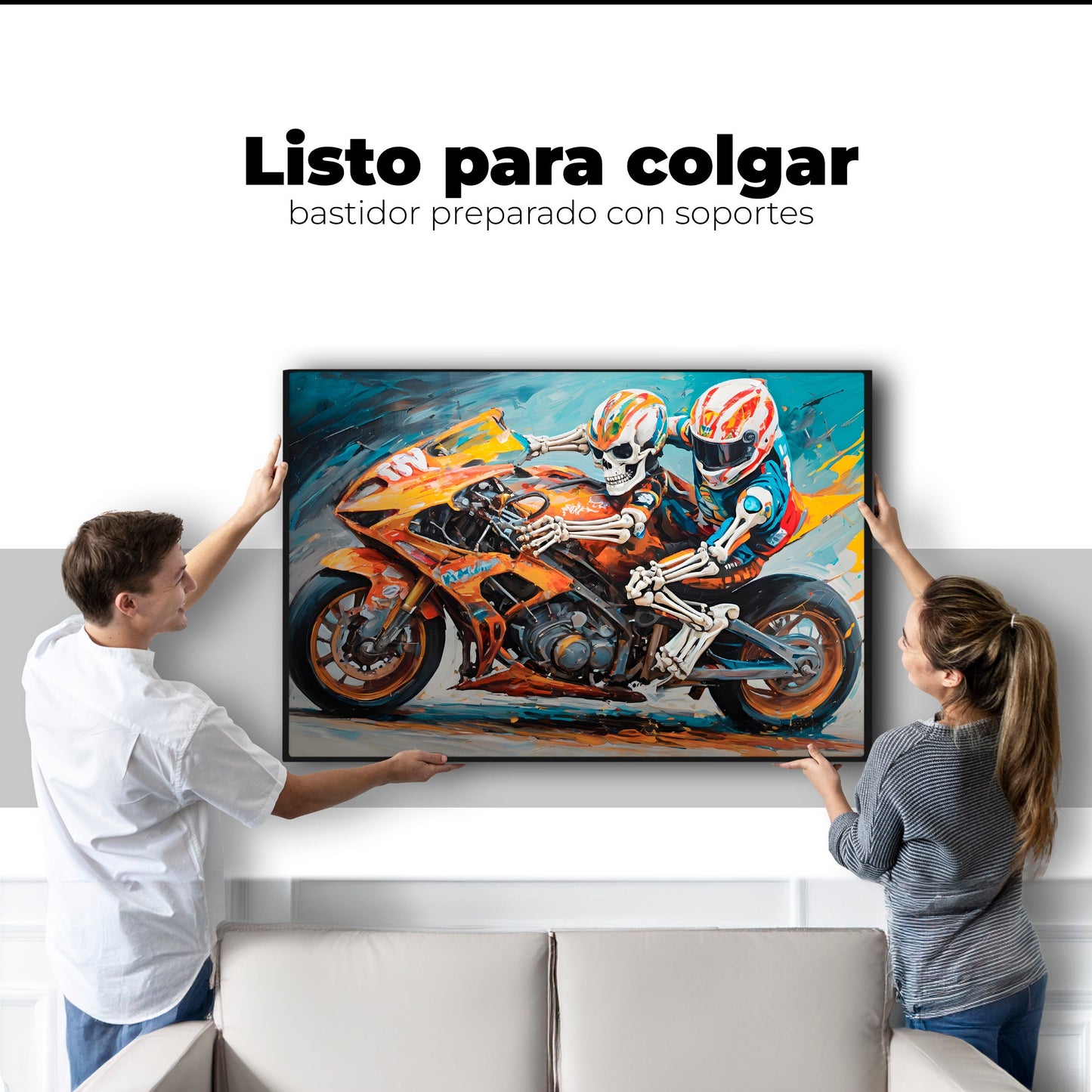 Cuadros Decorativos Canvas Revolution | Esqueletos Pista | Colgar