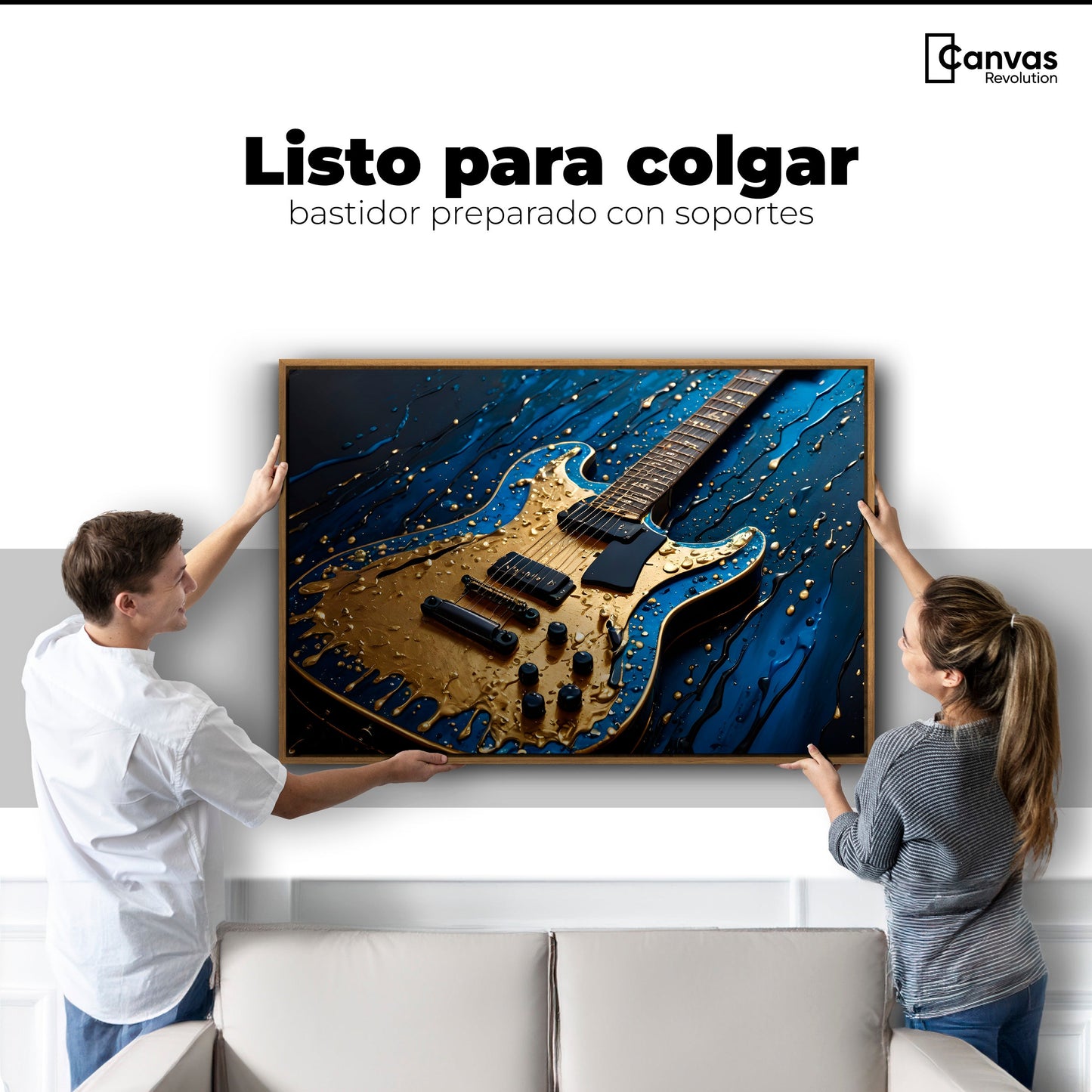 Cuadros Decorativos Canvas Revolution | Guitarra Luminosa | Colgar