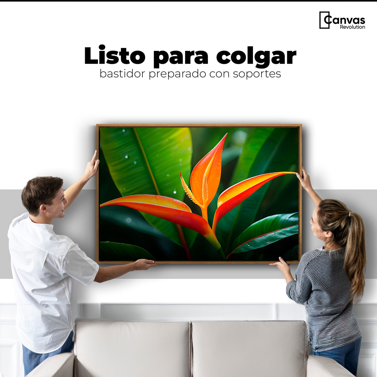 Cuadros Decorativos Canvas Revolution | Heliconia Pura Vida | Colgar