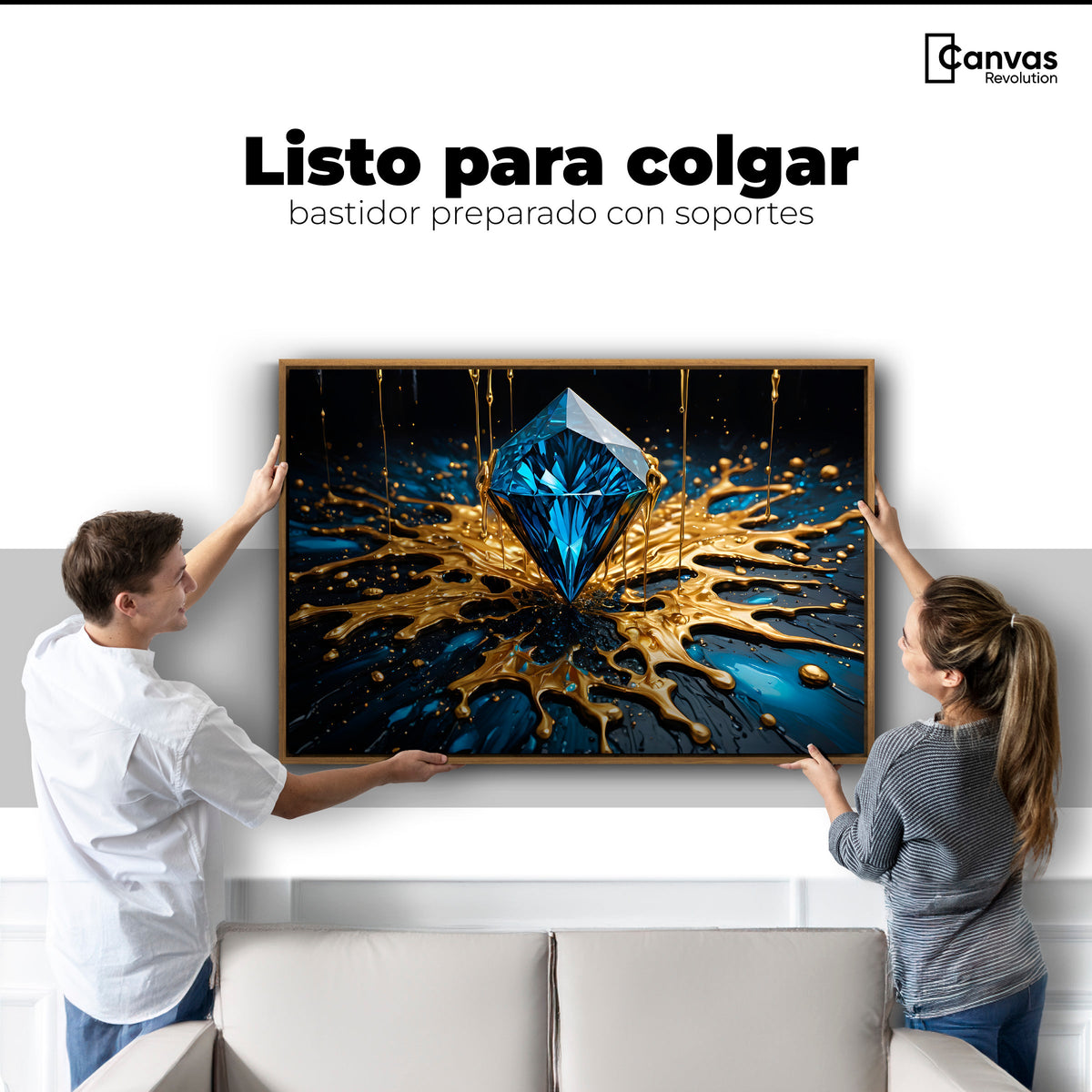 Cuadros Decorativos Canvas Revolution | Joya Azul Zafiro | Colgar