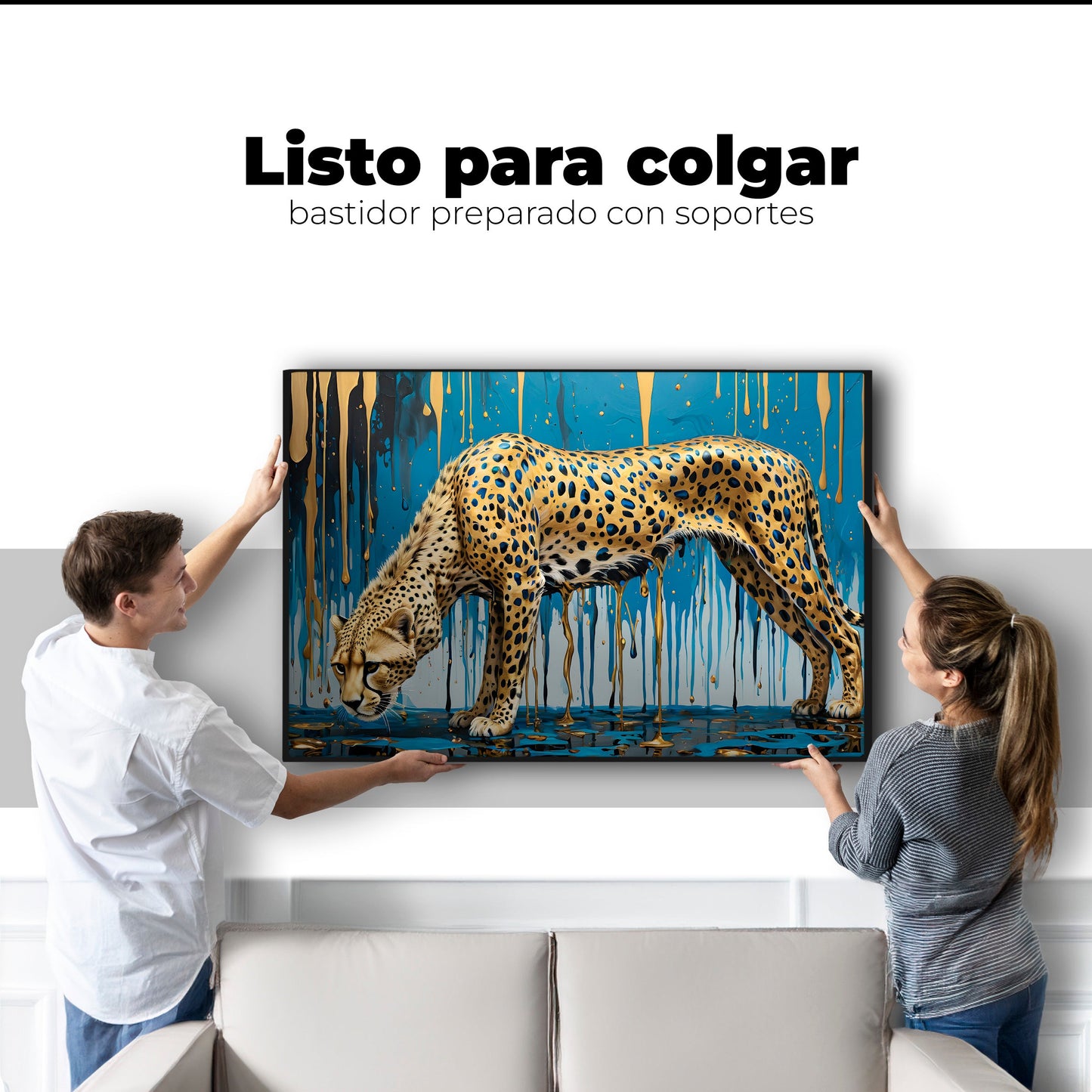 Cuadros Decorativos Canvas Revolution | Leopardo Liquido | Colgar
