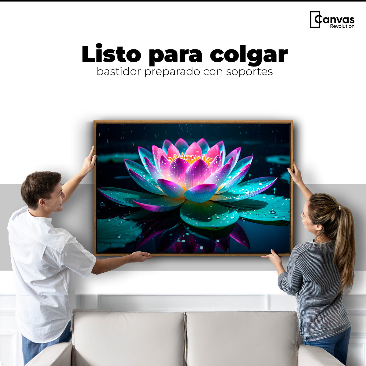 Cuadros Decorativos Canvas Revolution | Loto Brillo Divino | Colgar