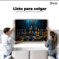 Cuadros Decorativos Canvas Revolution | Majestad Azul Oro | Colgar
