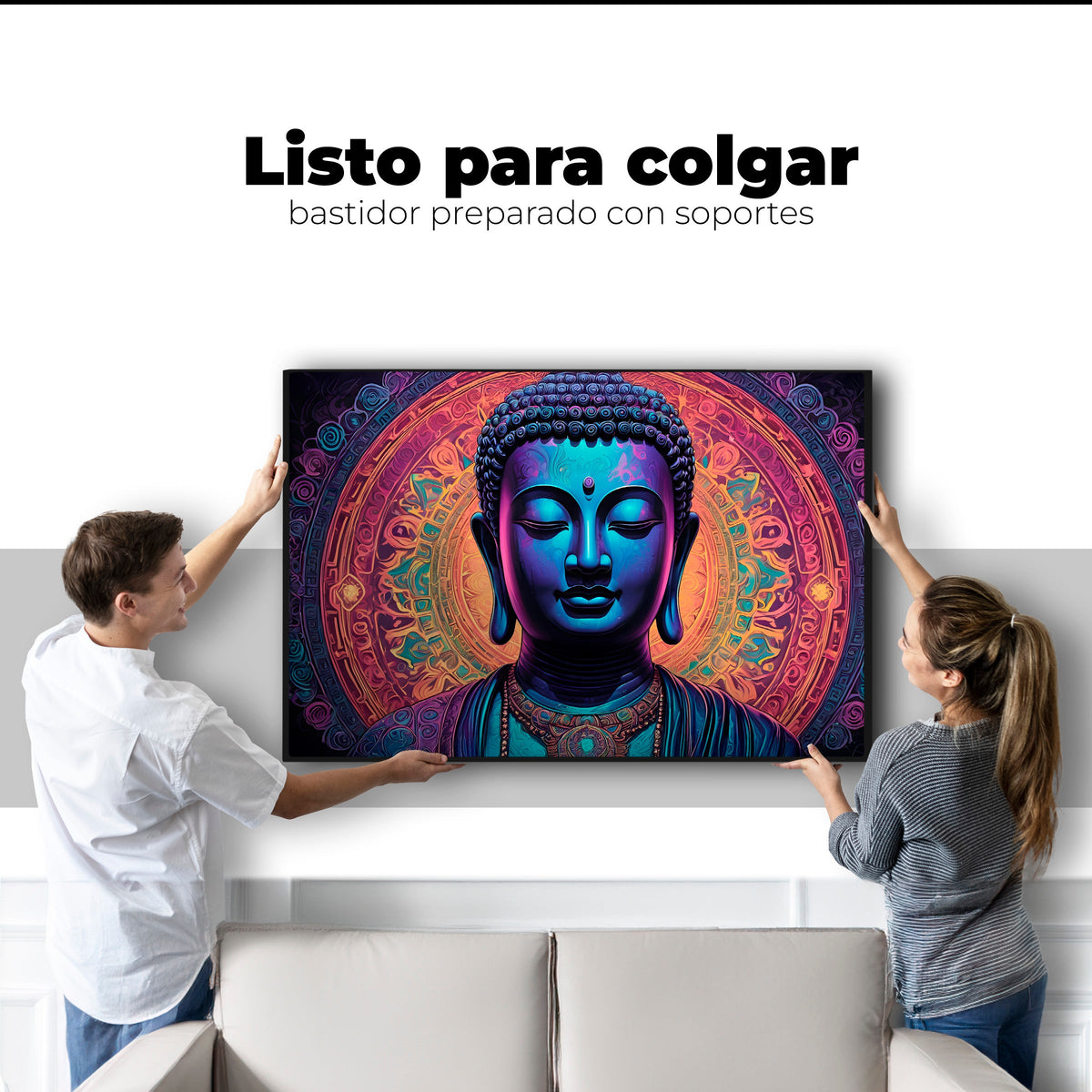 Cuadros Decorativos Canvas Revolution | Mandala Luminoso | Colgar