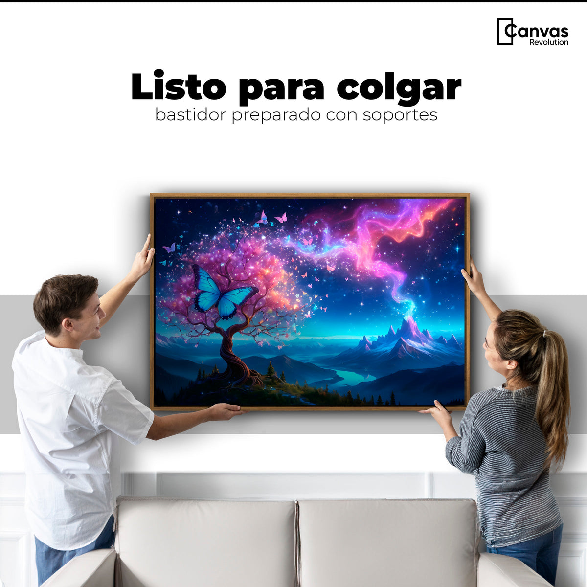 Cuadros Decorativos Canvas Revolution | Mariposa Cosmica | Colgar