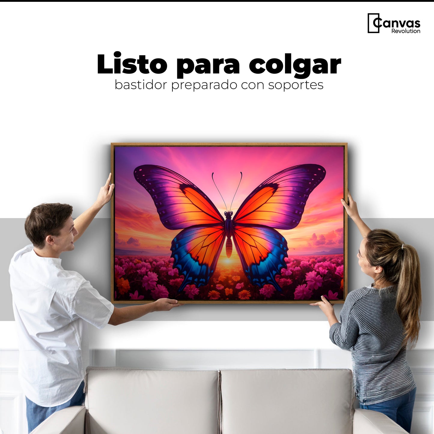Cuadros Decorativos Canvas Revolution | Mariposa En El Alba | Colgar