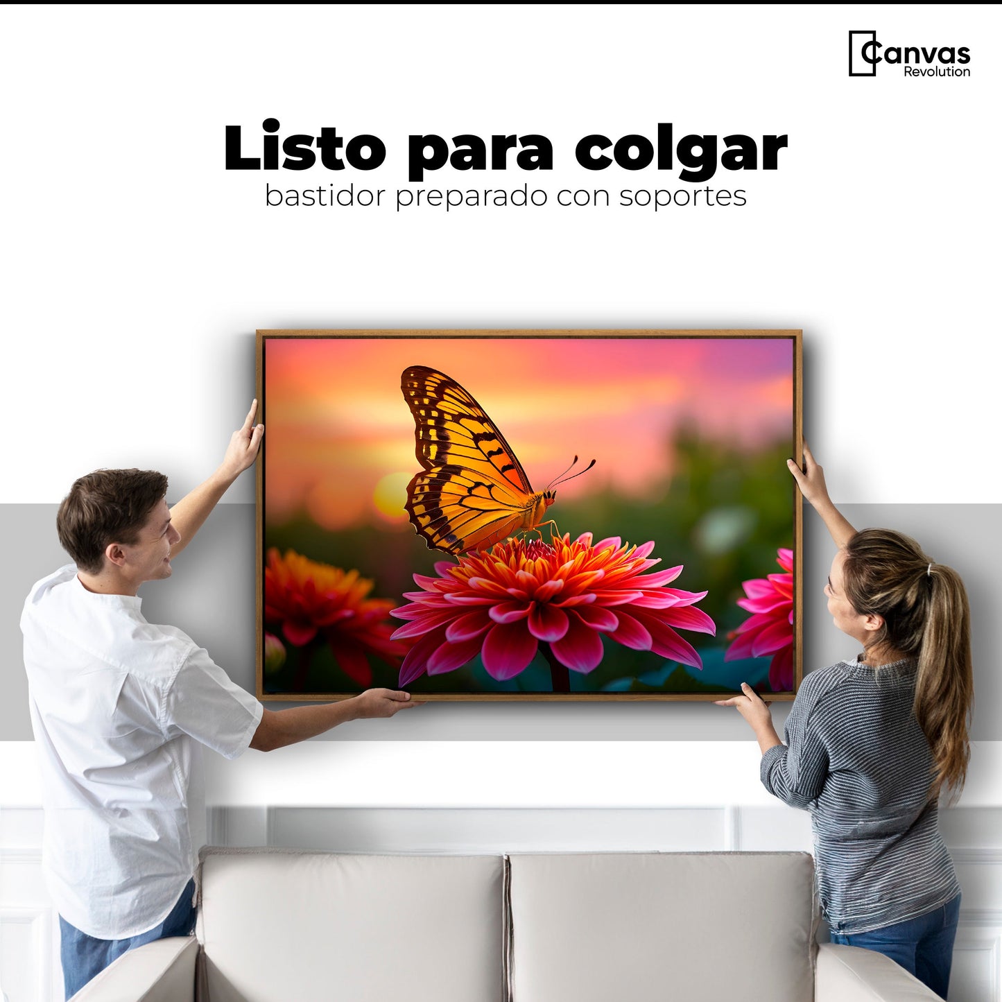 Cuadros Decorativos Canvas Revolution | Mariposa Radiante | Colgar