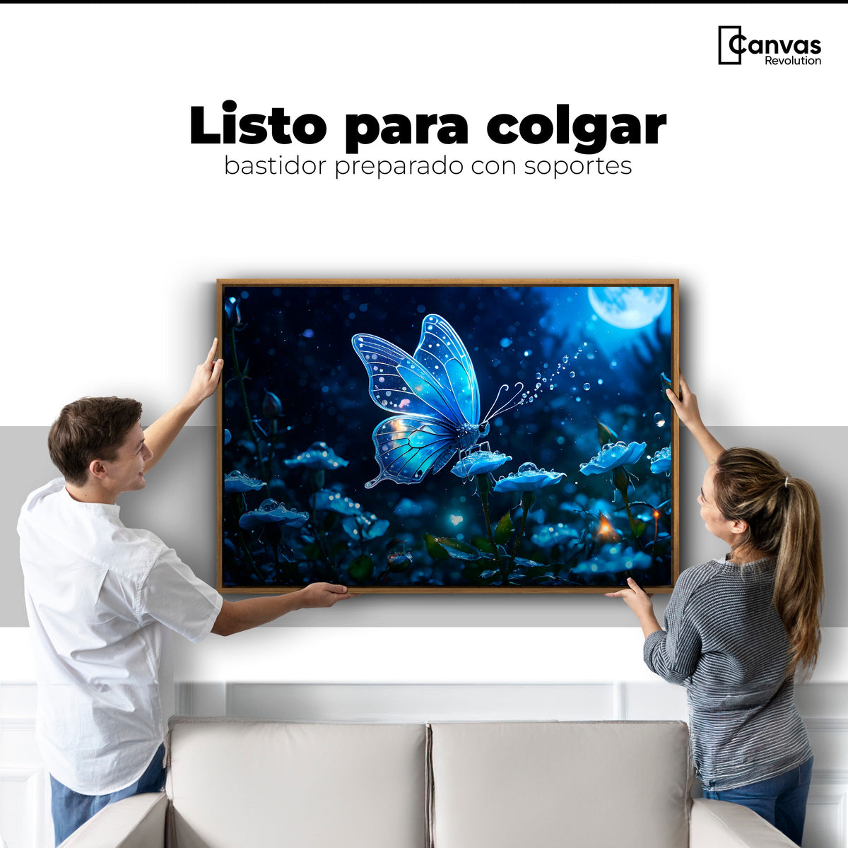 Cuadros Decorativos Canvas Revolution | Mariposa Y Rocio | Colgar