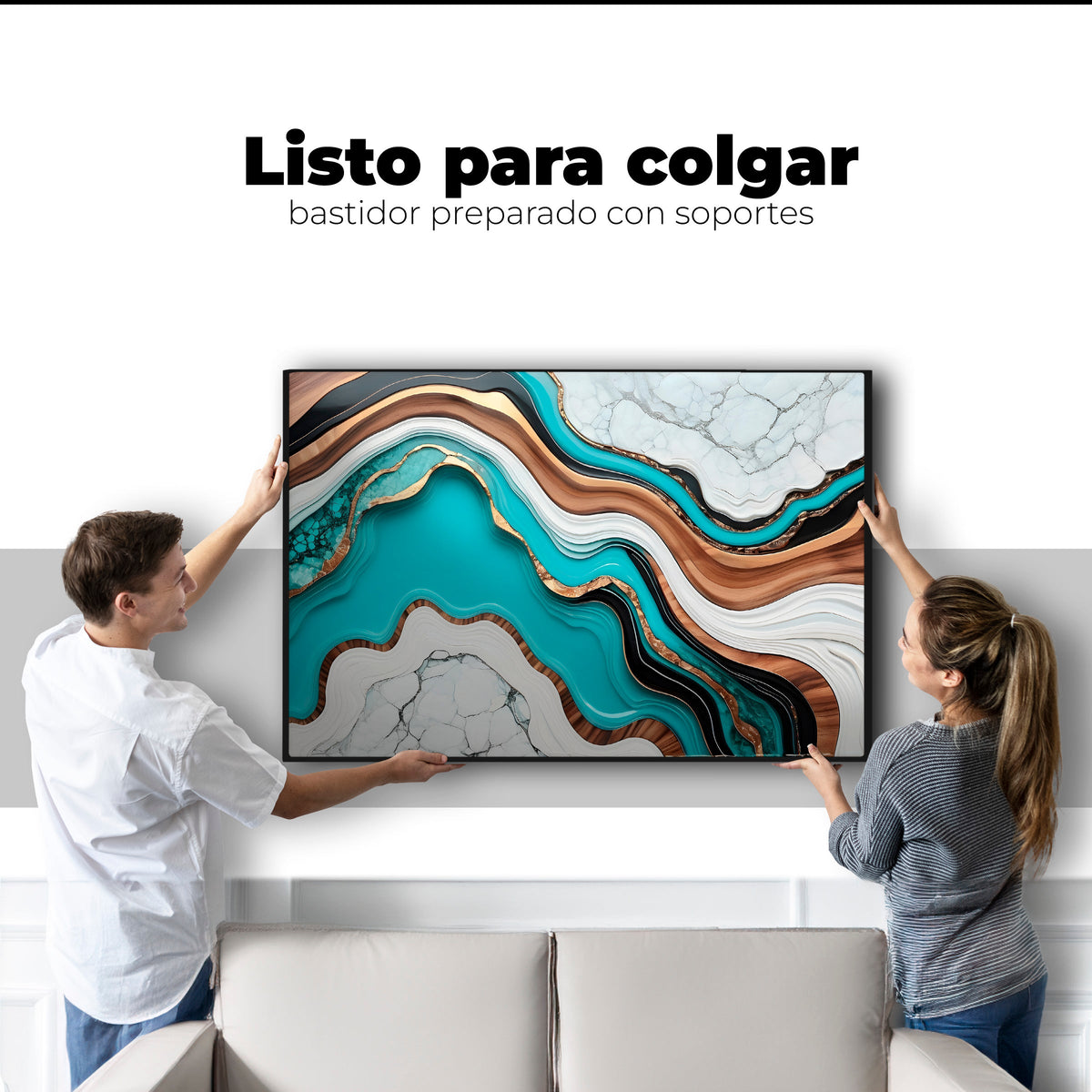 Cuadros Decorativos Canvas Revolution | Marmol Acuatico | Colgar