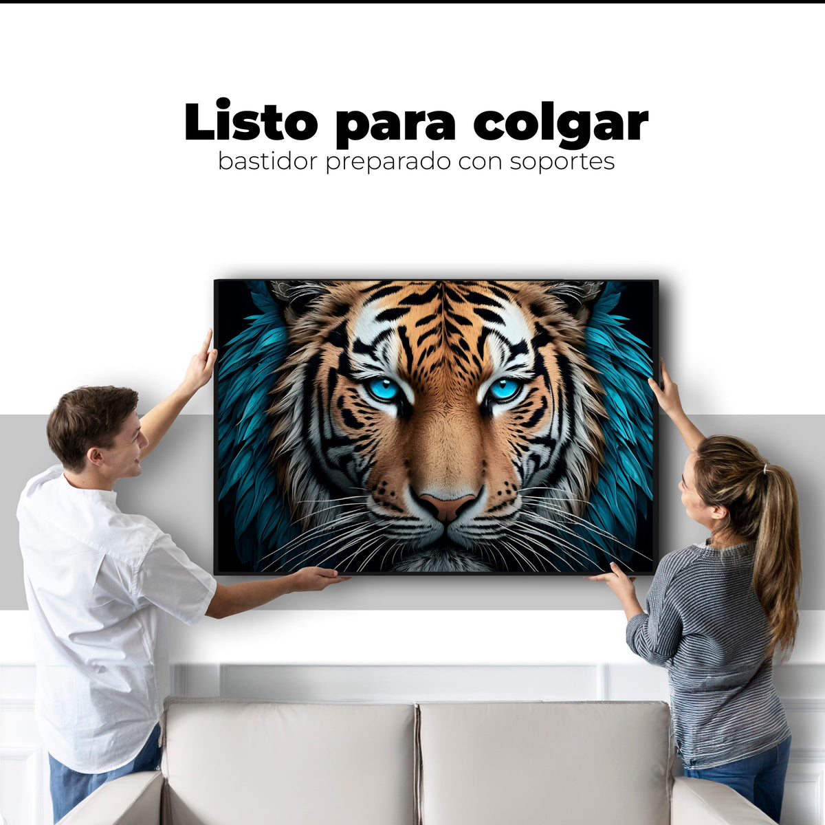 Cuadros Decorativos Canvas Revolution | Mirada Azul Salvaje | Colgar