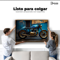 Cuadros Decorativos Canvas Revolution | Motocicleta Azul | Colgar