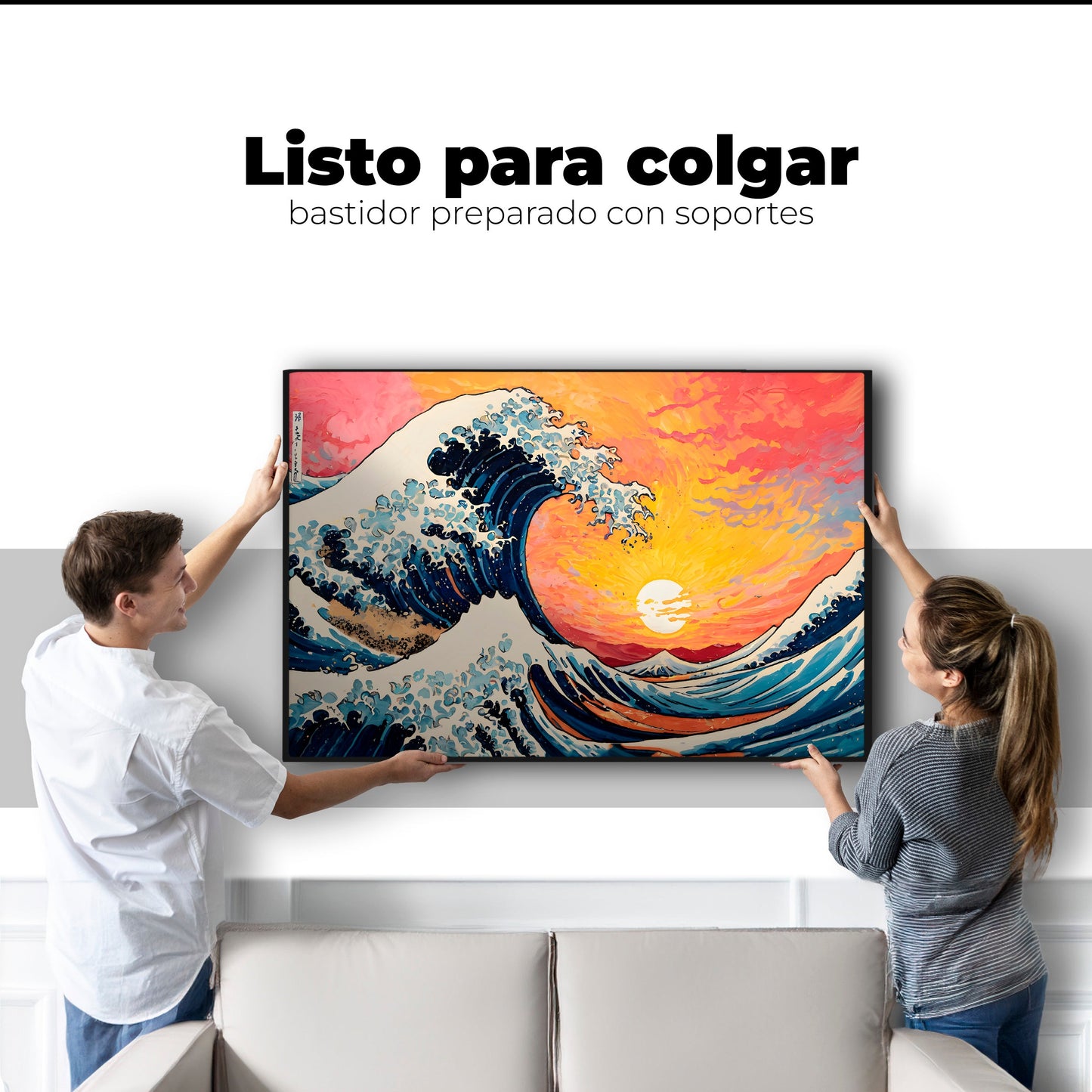 Cuadros Decorativos Canvas Revolution | Ocaso Ola Kanagawa | Colgar