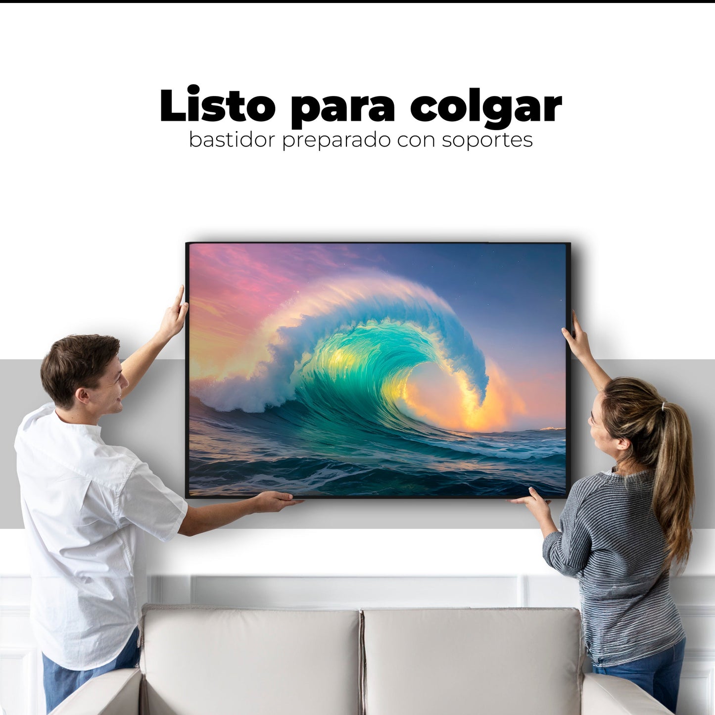 Cuadros Decorativos Canvas Revolution | Ola Oceanica Ocaso | Colgar