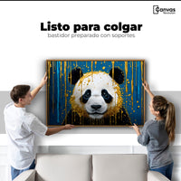 Cuadros Decorativos Canvas Revolution | Panda Lluvia Azul | Colgar