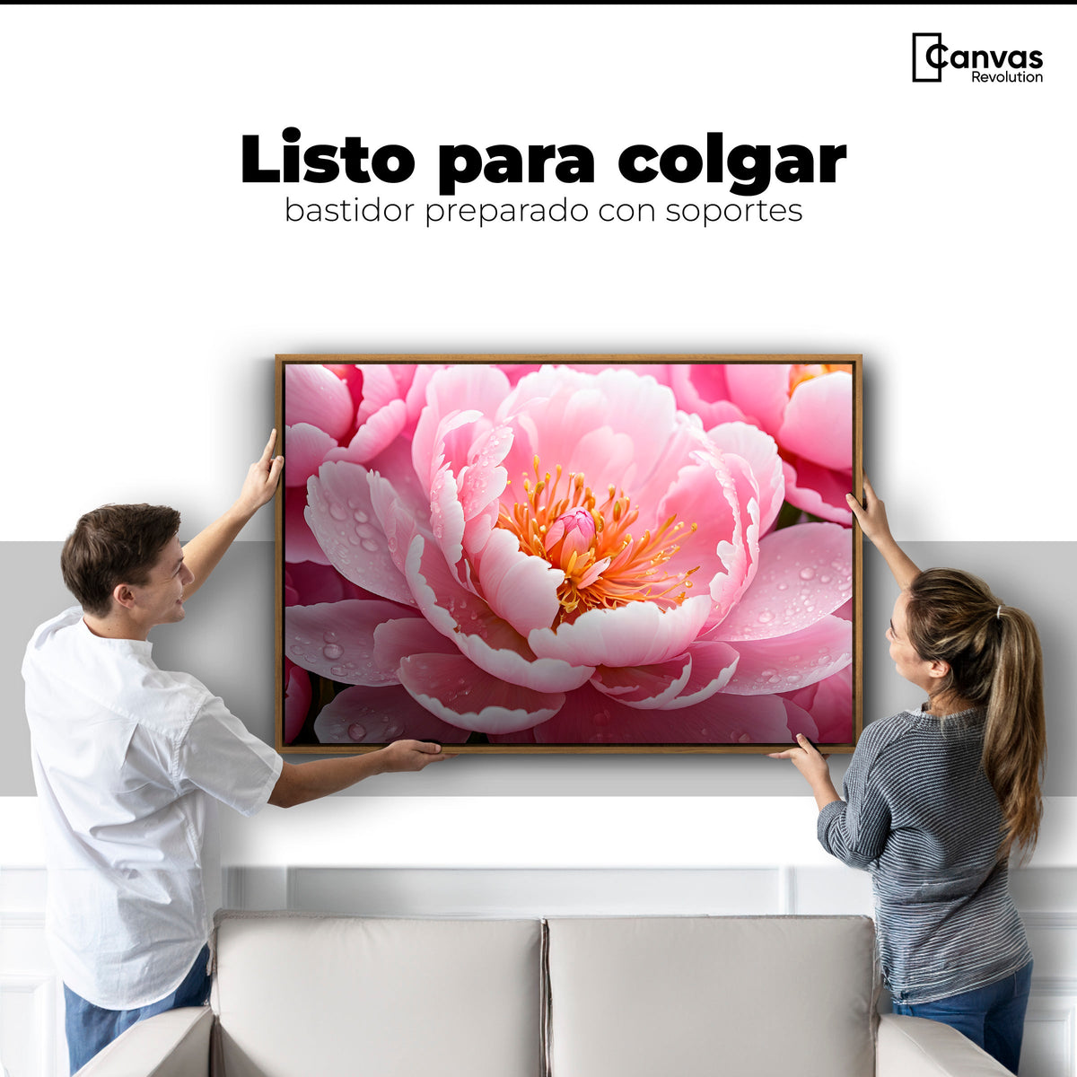 Cuadros Decorativos Canvas Revolution | Peonia Encanto | Colgar