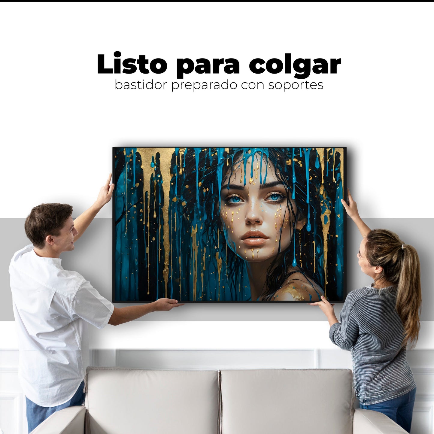 Cuadros Decorativos Canvas Revolution | Reflejos Dorados | Colgar
