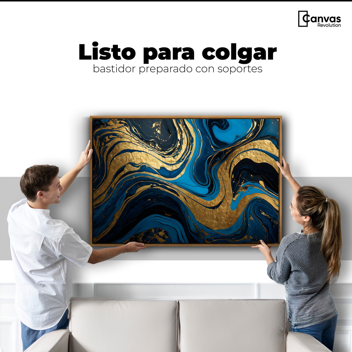 Cuadros Decorativos Canvas Revolution | Remolinos Zafiro | Colgar
