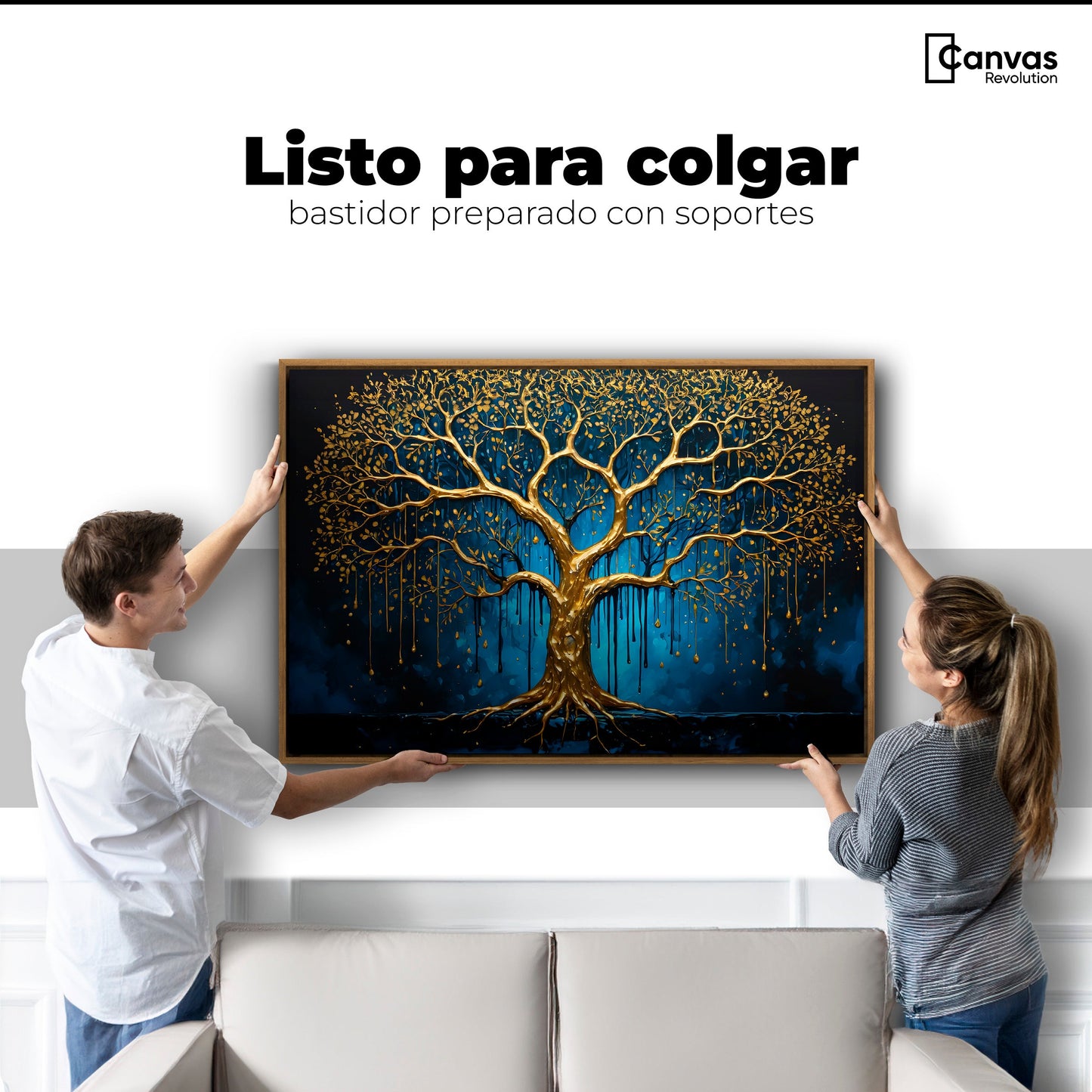 Cuadros Decorativos Canvas Revolution | Sabiduria Dorada | Colgar
