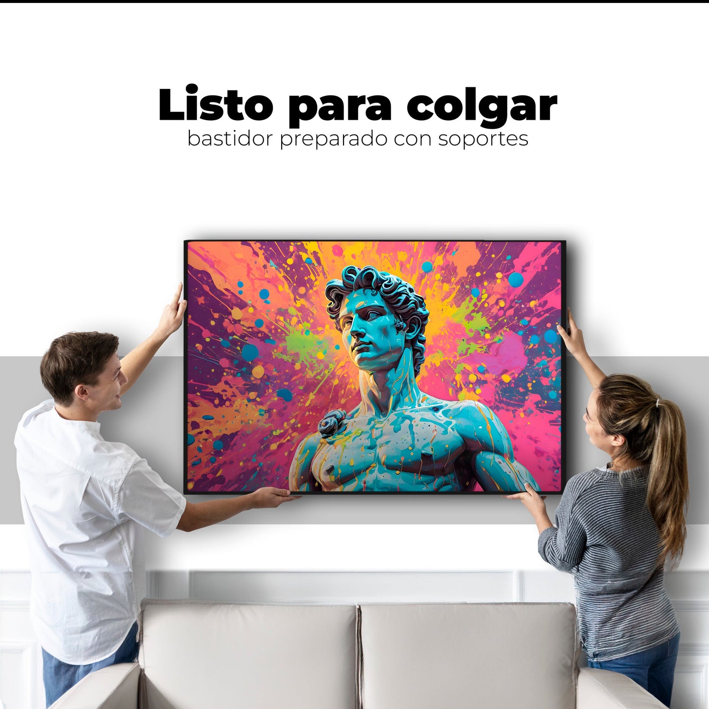 Cuadros Decorativos Canvas Revolution | Silueta Multicolor | Colgar